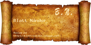 Blatt Nándor névjegykártya
