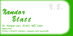 nandor blatt business card